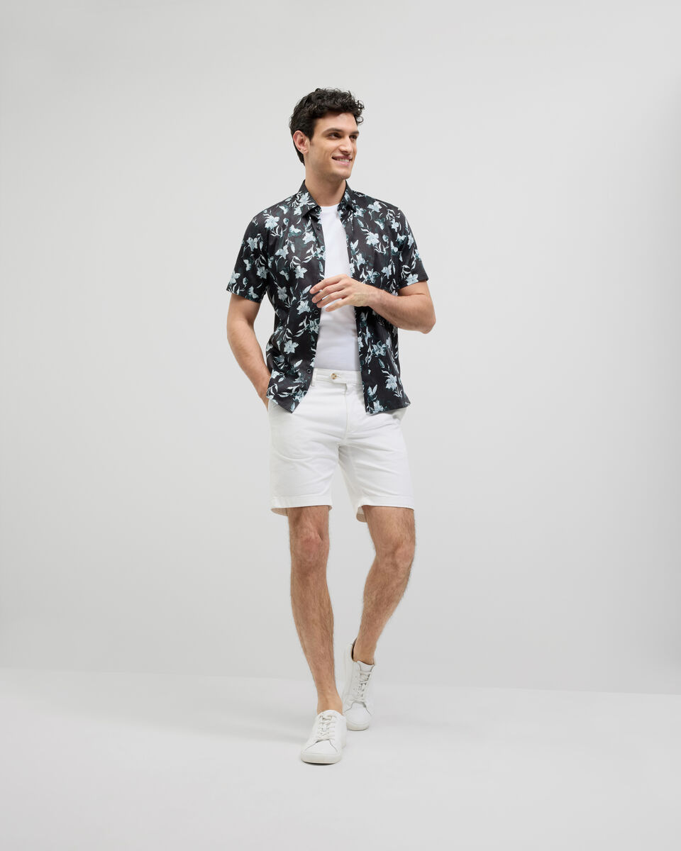 Shadow Floral Short Sleeve Shirt, Black, hi-res